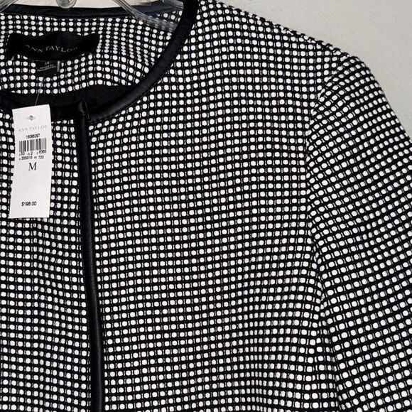 Ann Taylor Black and White Checkered Trench Coat - Picture 4 of 15